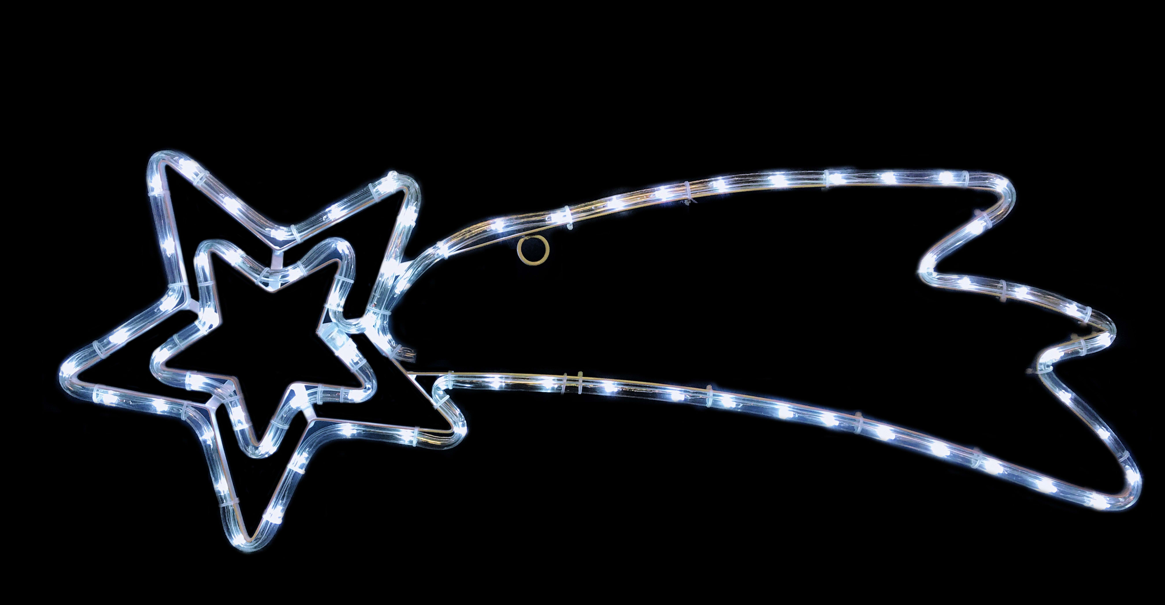 GIOCOPLAST NATALE - COMETA DOPPIA STELLA CON TUBO LED BIANCO 30X80 CM, 220-240V IP44