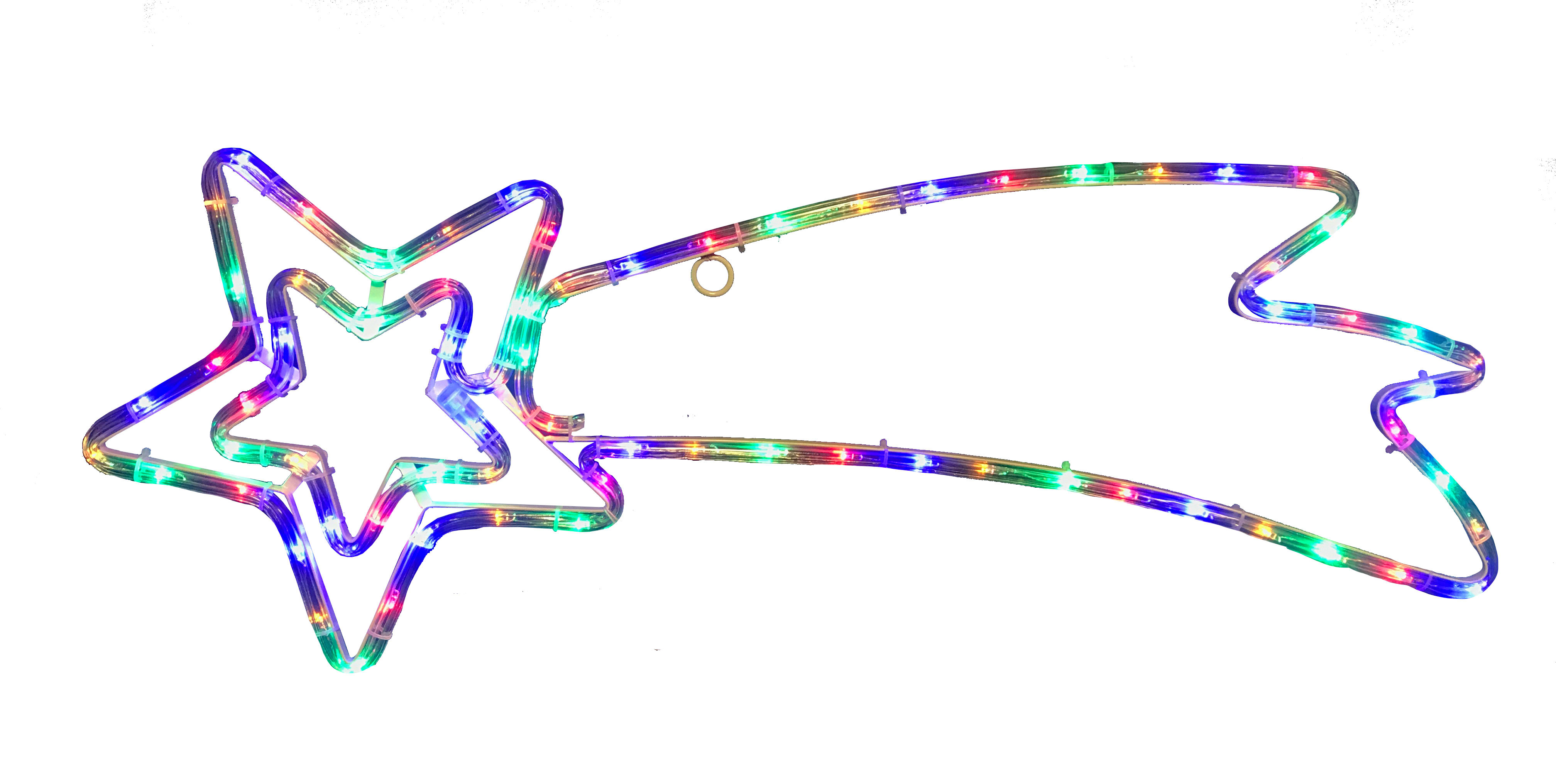 GIOCOPLAST NATALE - COMETA DOPPIA STELLA CON TUBO LED MULTI 30X80 CM, 220-240V IP44