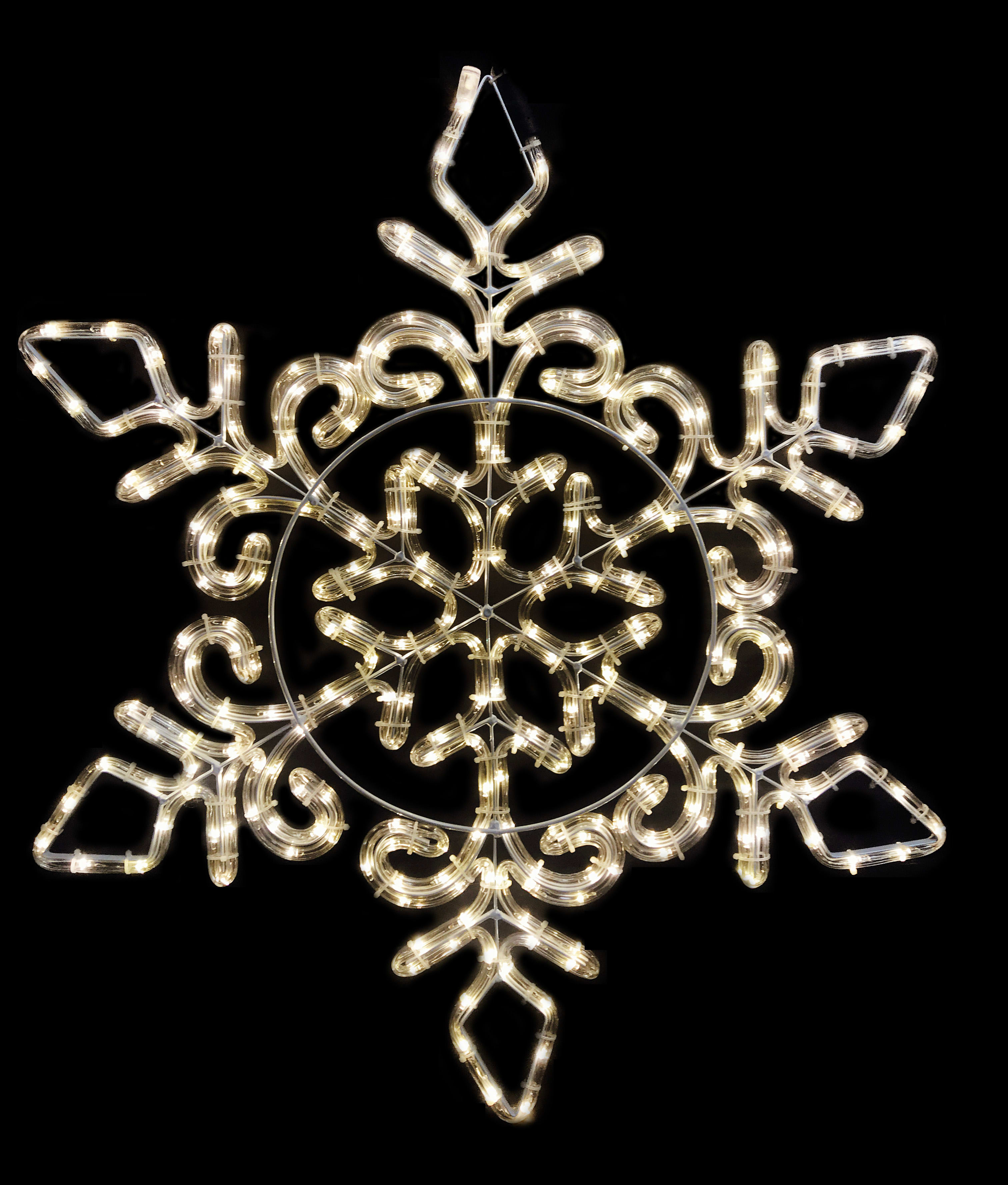 GIOCOPLAST NATALE - FIOCCO DI NEVE CON TUBO LED BIANCO CALDO 80 CM ,220-240V IP44