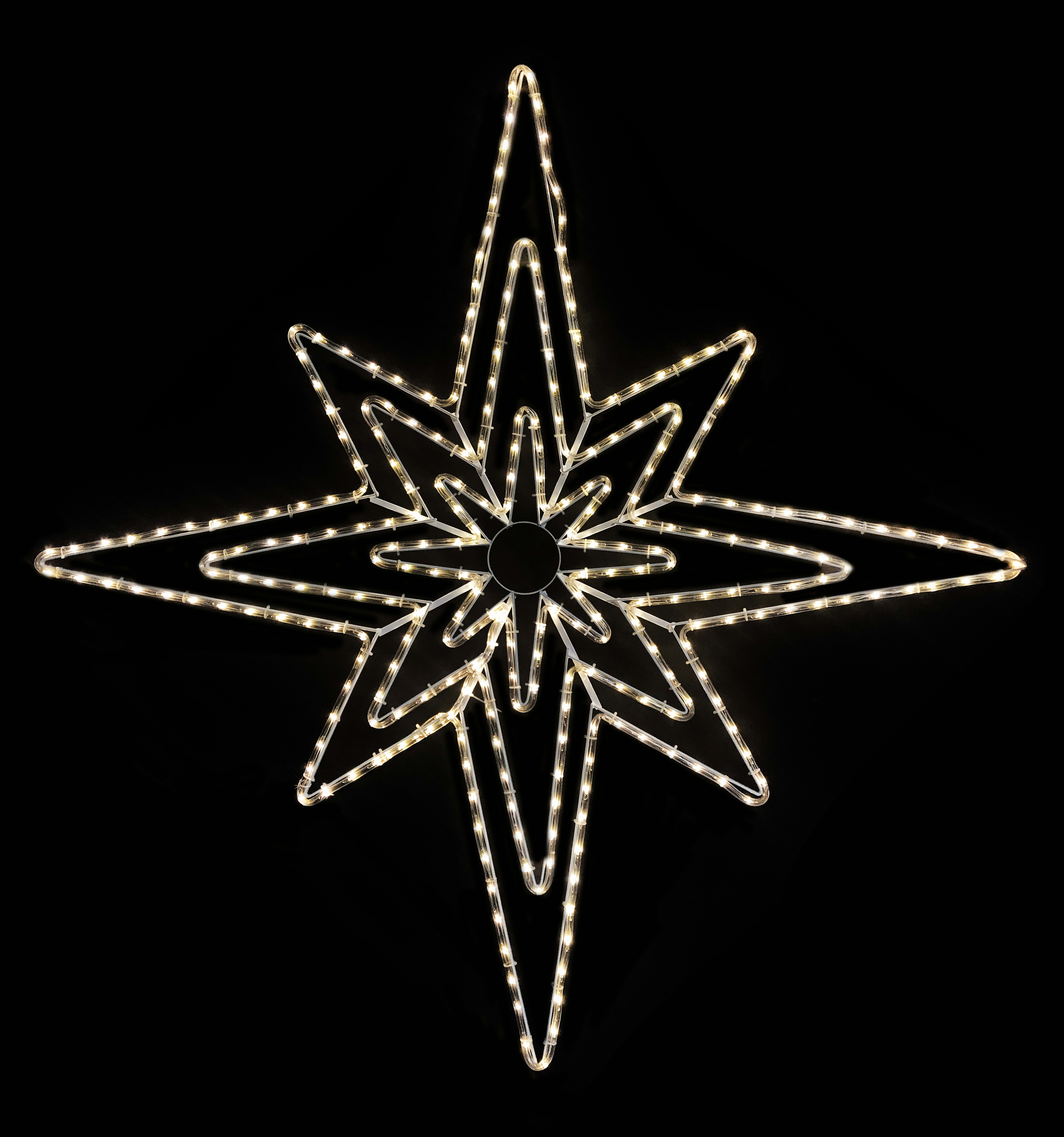 GIOCOPLAST NATALE - DOPPIA STELLA POLARE CON TUBO LED BIANCO CALDO 135 CM ,220-240V IP44