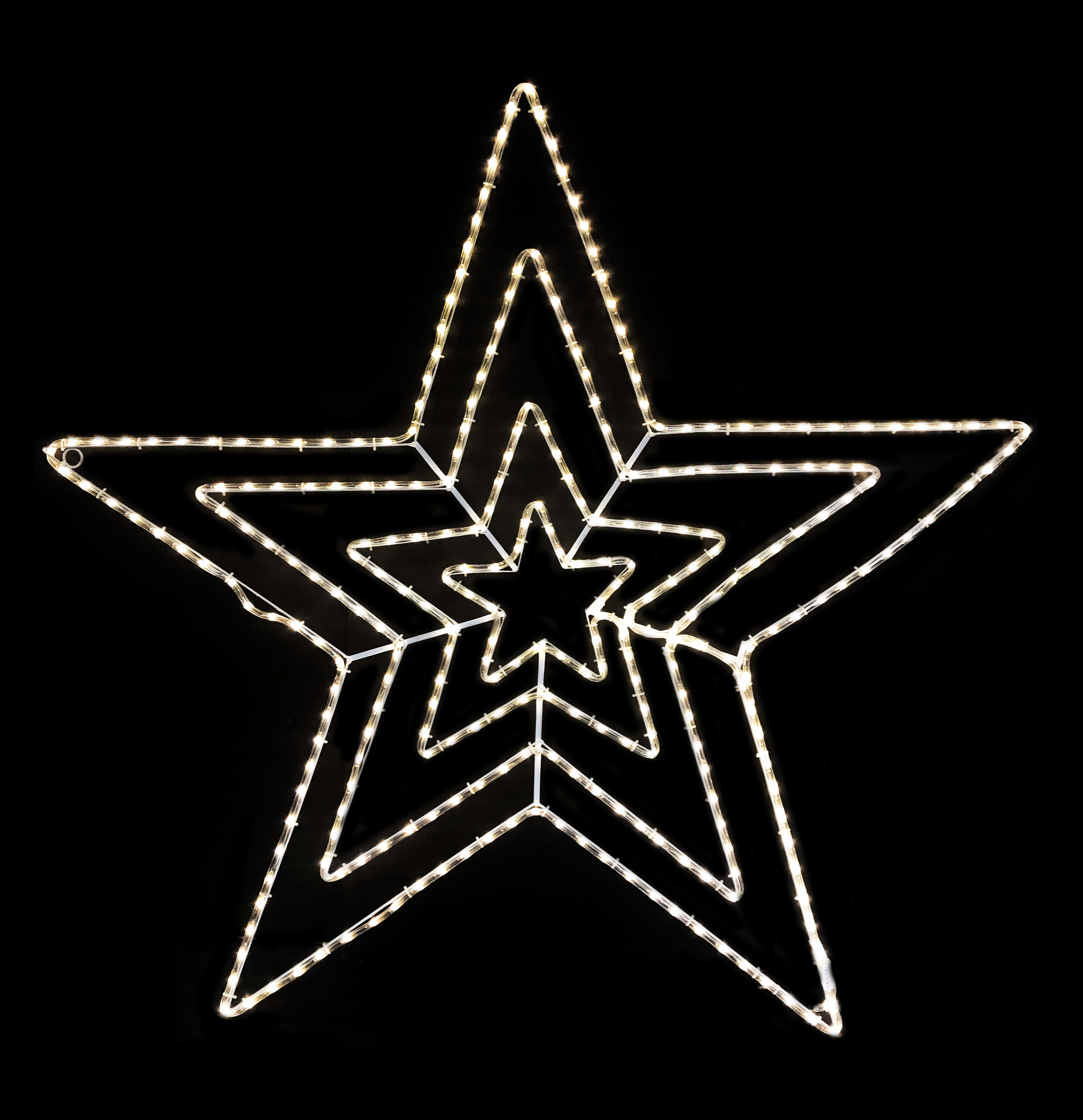 GIOCOPLAST NATALE - TRIPLA STELLA CON TUBO LED BIANCO CALDO 145 CM ,220-240V IP44