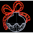 GIOCOPLAST NATALE - SFERA BIANCA CON FIOCCO ROSSO, 85 CM, CON TUBO LED E LUCCIOLONE, 220-240V, USO EST