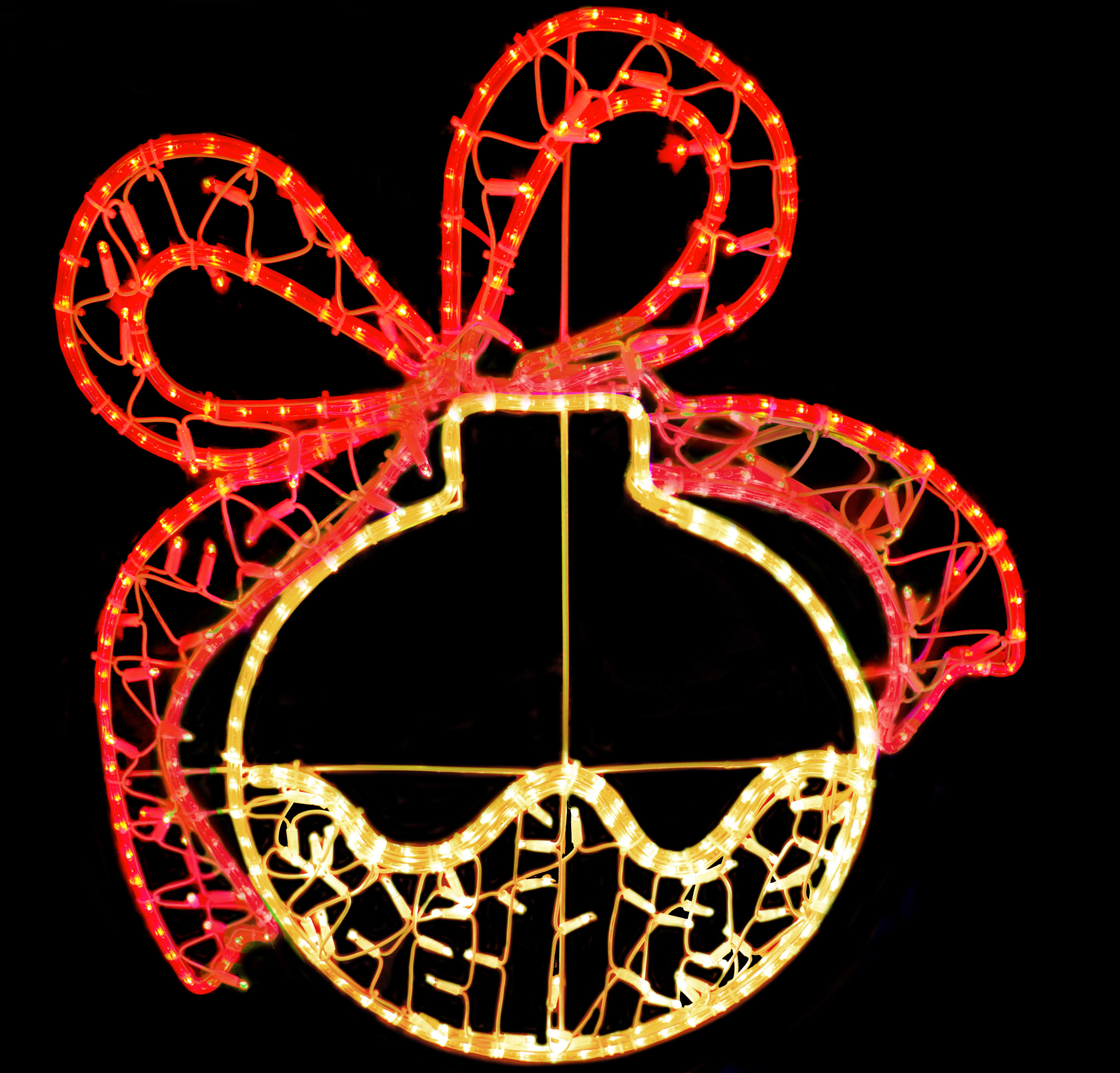 GIOCOPLAST NATALE - SFERA BIANCO CALDO CON FIOCCO ROSSO, 85 CM, CON TUBO LED E LUCCIOLONE, 220-240V, USO EST