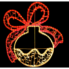 GIOCOPLAST NATALE - SFERA BIANCO CALDO CON FIOCCO ROSSO, 85 CM, CON TUBO LED E LUCCIOLONE, 220-240V, USO EST