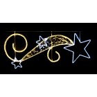 GIOCOPLAST NATALE - FIGURA COMETA BICOLORE BIANCO-BIANCO CALDO, H.170 X 65 CM, CON TUBO LED E LUCCIOLONE, 220-240V, USO EST