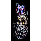 GIOCOPLAST NATALE - FIGURA 3 PACCHI REGALO COLORATI, H.200 X 73 CM, CON TUBO LED E LUCCIOLONE, 220-240V, USO EST