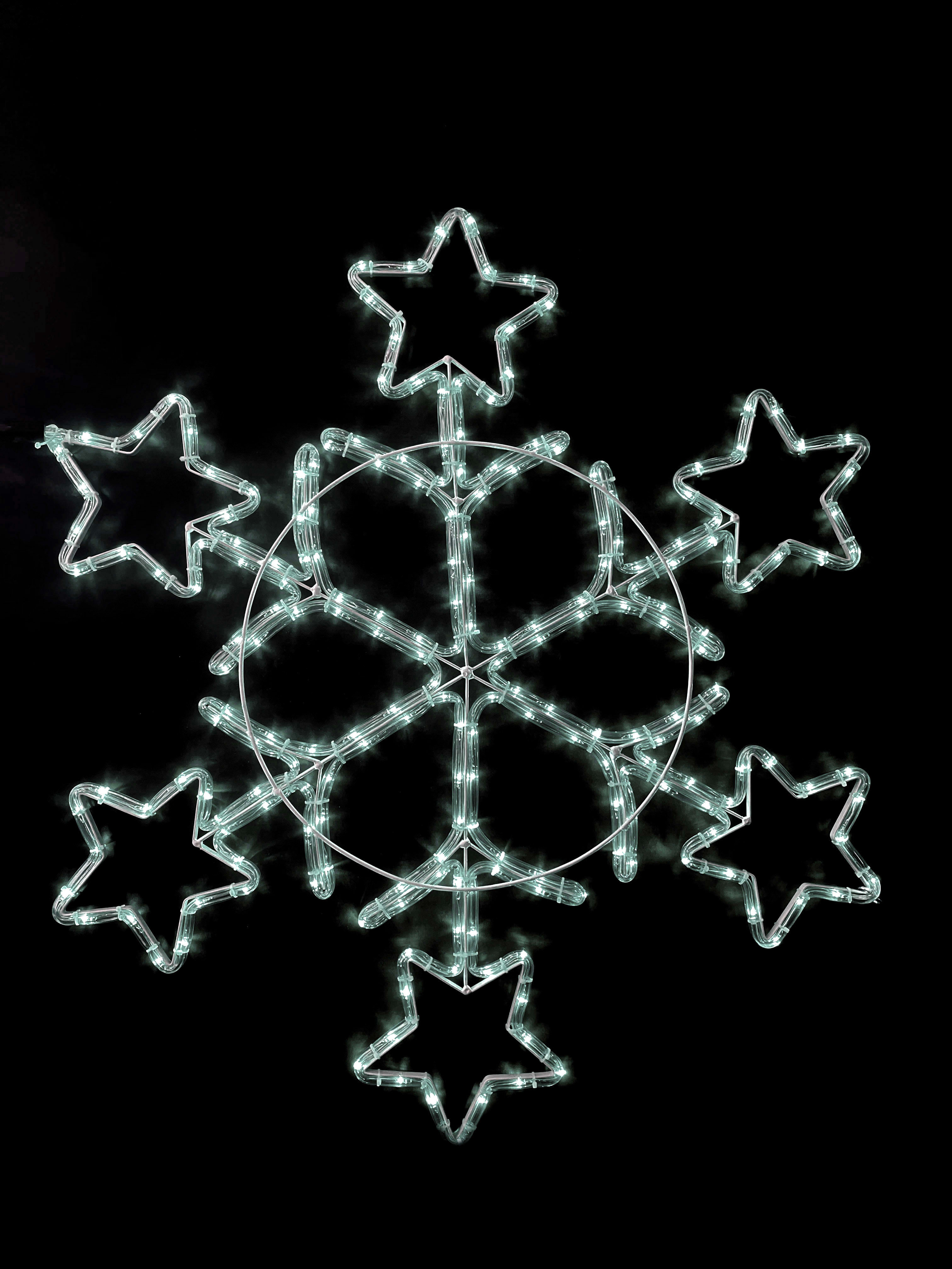 GIOCOPLAST NATALE - FIOCCO CON STELLE CON TUBO LED BIANCO 84CM 220-240V IP44