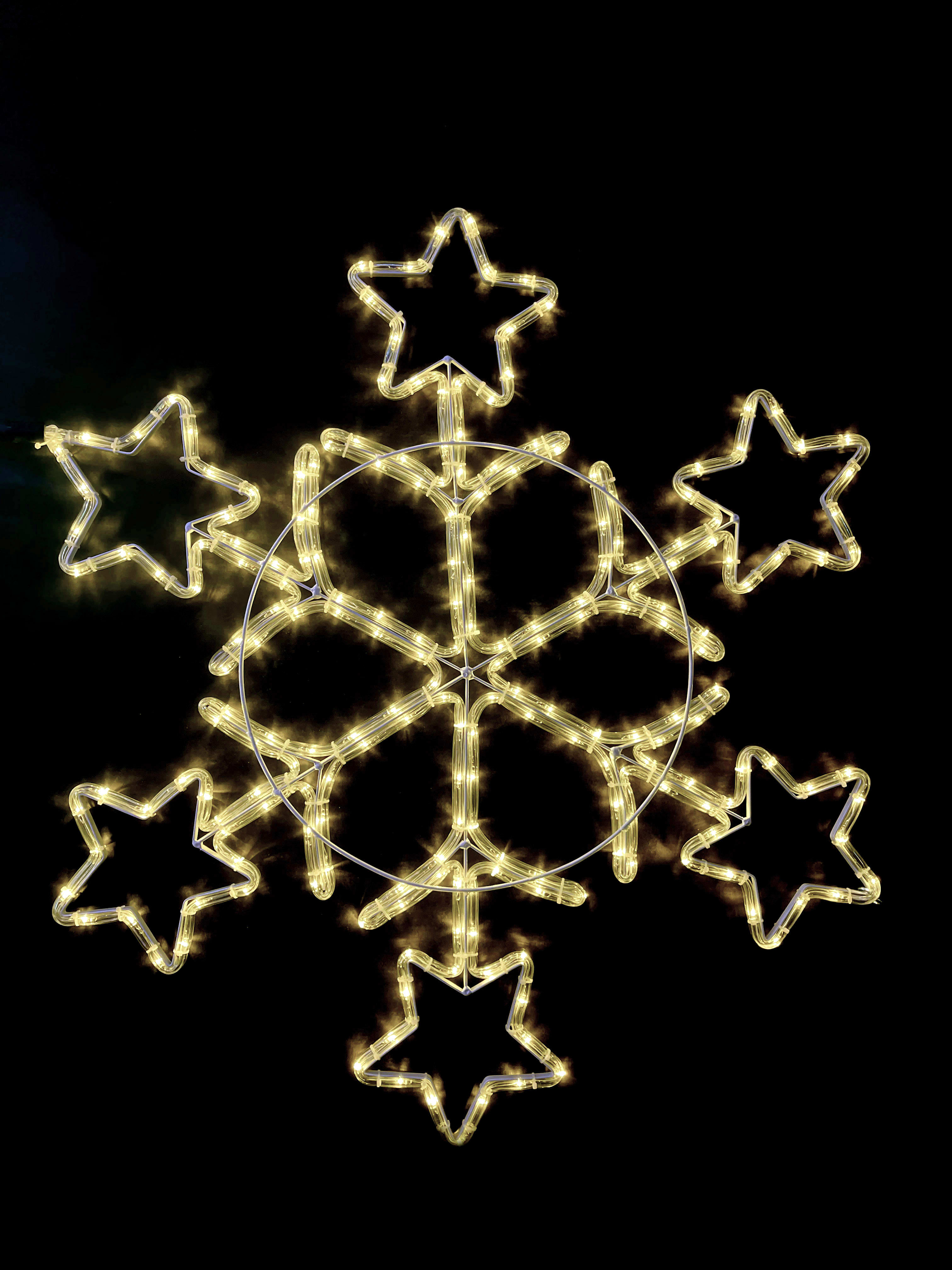 GIOCOPLAST NATALE - FIOCCO CON STELLE CON TUBO LED BIANCO CALDO 84CM 220-240V IP44