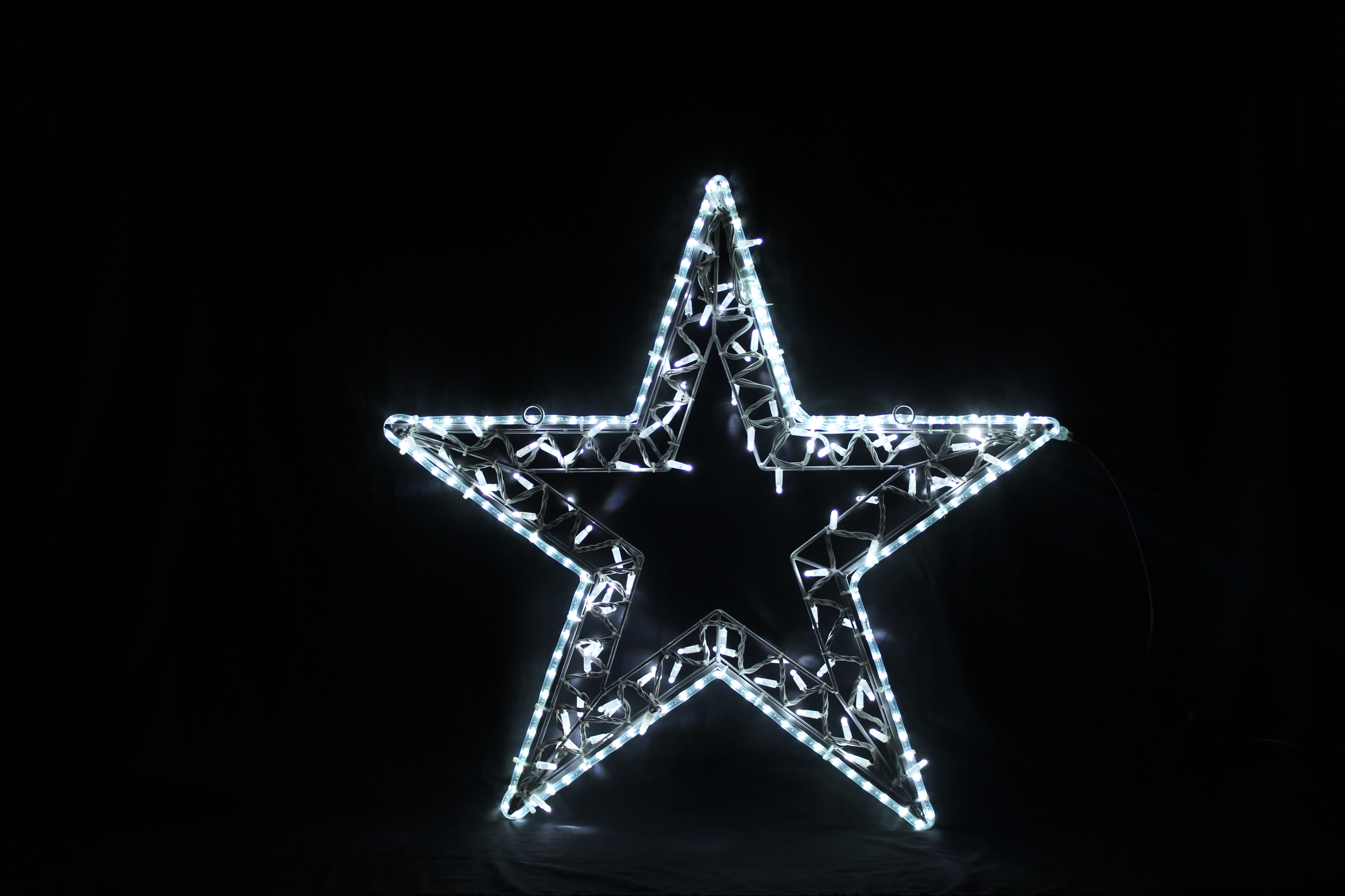 GIOCOPLAST NATALE - MAXI STELLA 2D 90CM BIANCA, CON TUBO LED E LUCCIOLONE, 220-240, USO EST