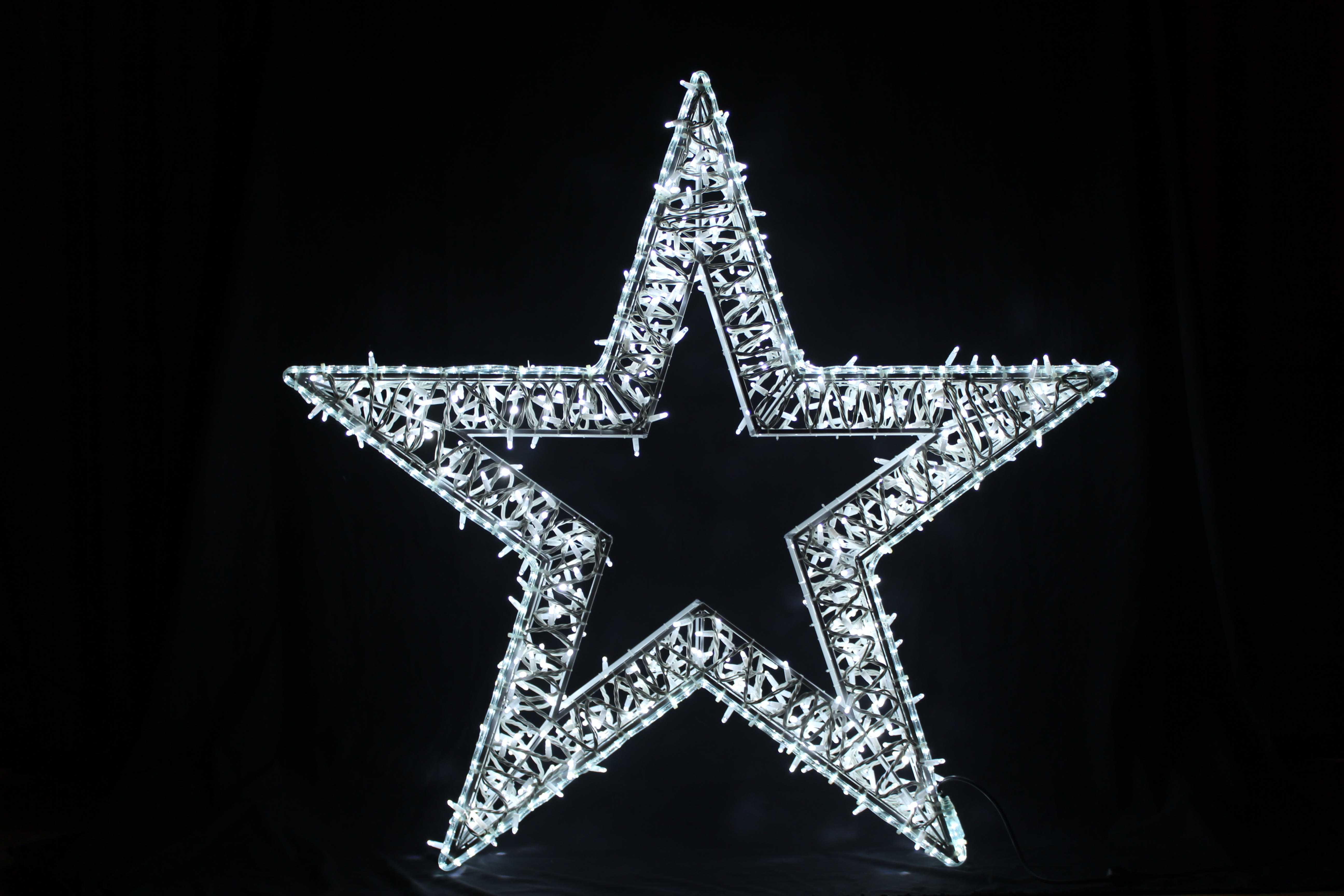 GIOCOPLAST NATALE - MAXI STELLA 3D 130CM BIANCA, CON TUBO LED E LUCCIOLONE, 220-240,, USO EST