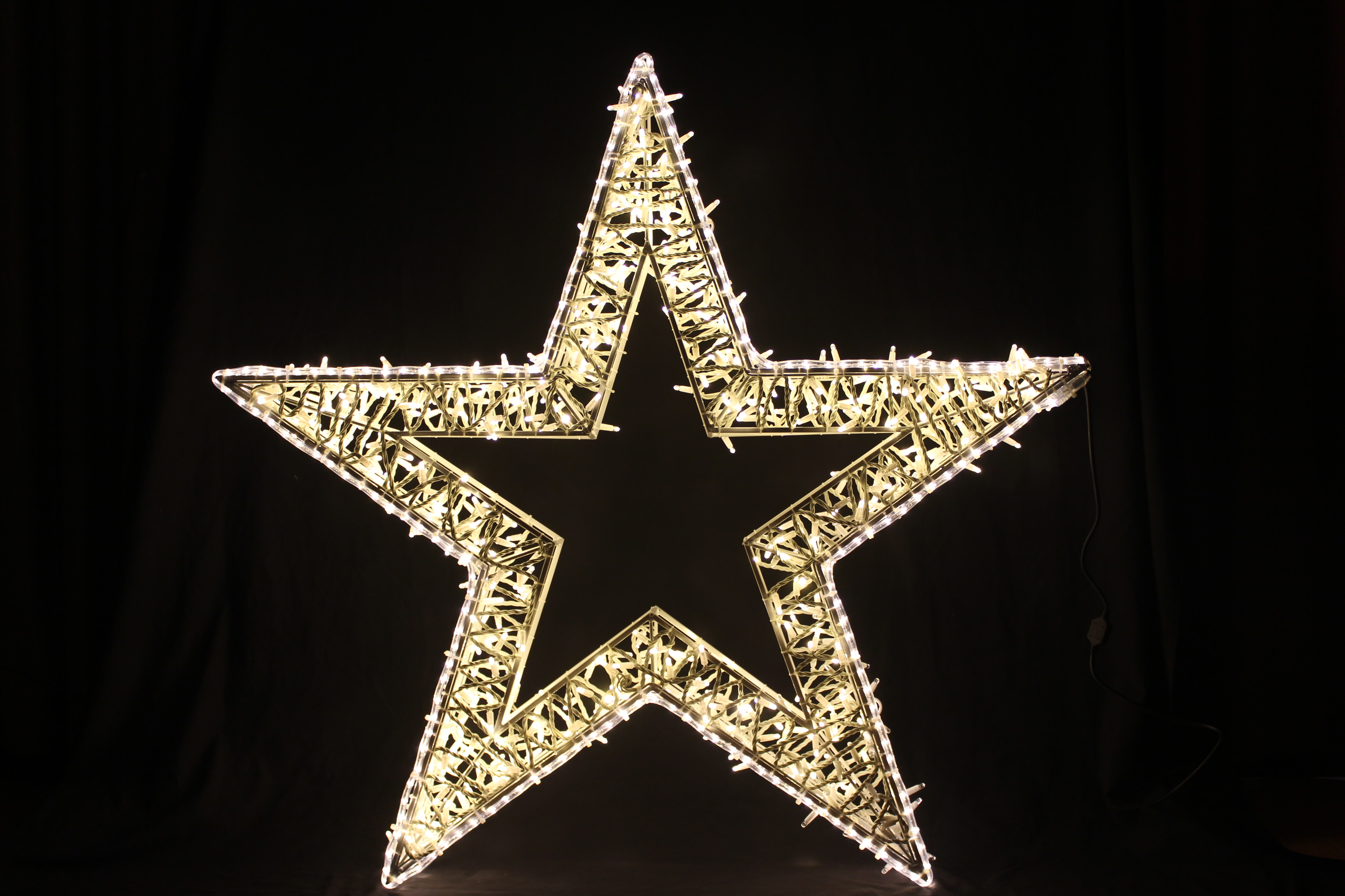 GIOCOPLAST NATALE - MAXI STELLA 3D 110CM BIANCO CALDO, CON TUBO LED E LUCCIOLONE, 220-240,, USO EST