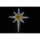 GIOCOPLAST NATALE - STELLA 8 PUNTE 130CM BICOLORE, CON TUBO LED E LUCCIOLONE, 220-240, USO EST