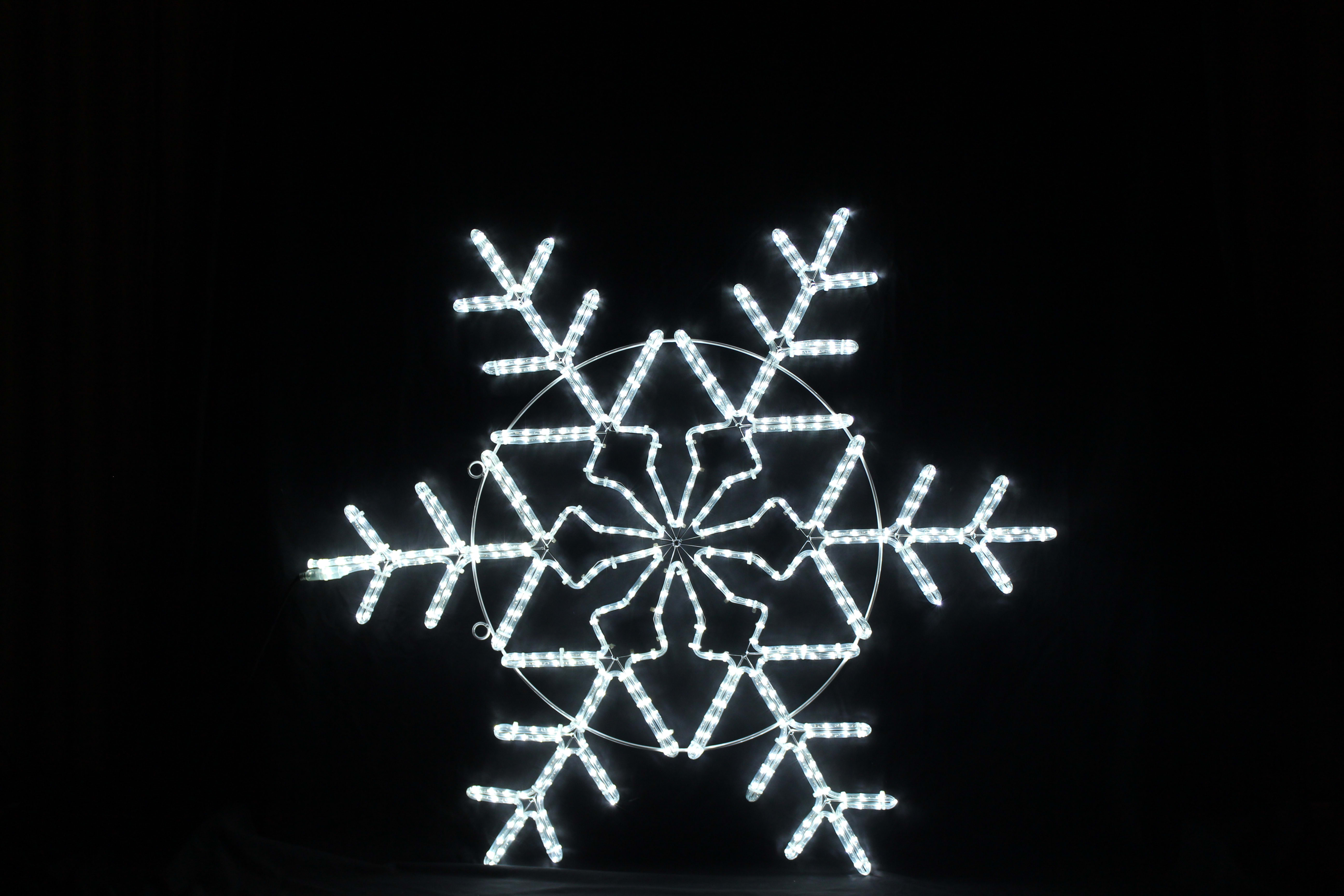 GIOCOPLAST NATALE - FIOCCO DI NEVE CON TUBO LED BIANCO 120 CM, 220-240V, USO EST