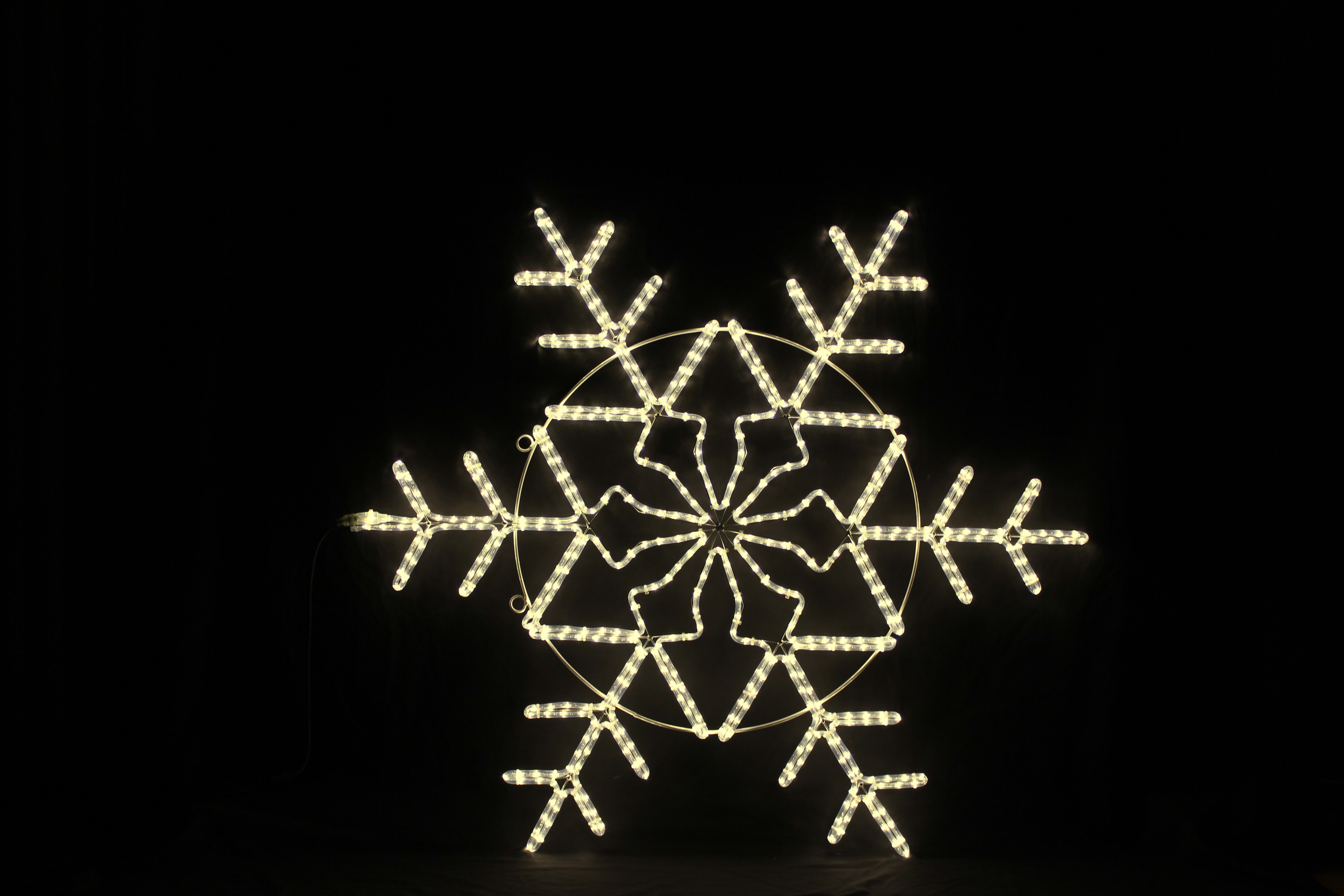 GIOCOPLAST NATALE - FIOCCO DI NEVE CON TUBO LED BIANCO CALDO 150 CM, 220-240V, USO EST