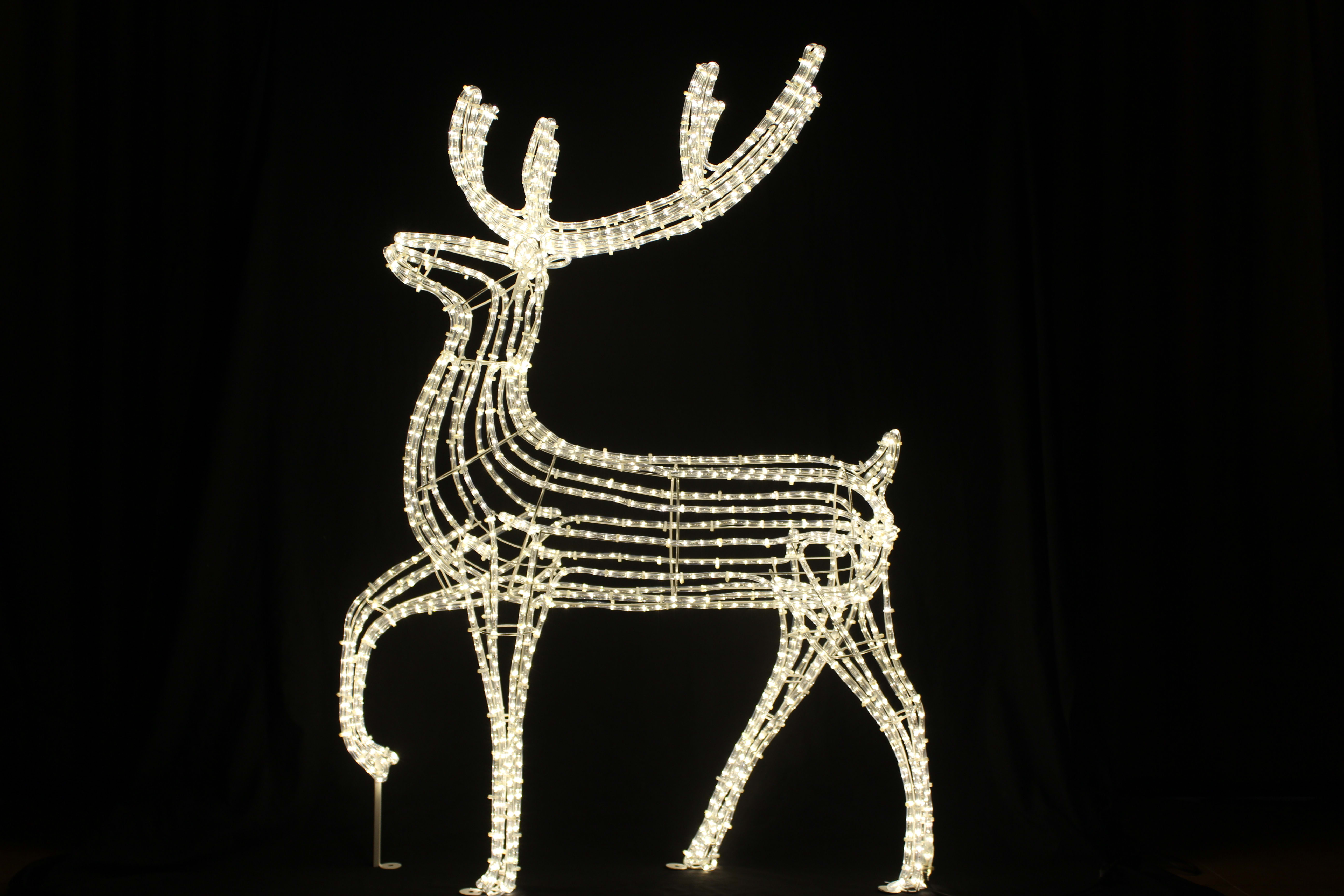 GIOCOPLAST NATALE - RENNA 150 CM CON TUBO LED BIANCO CALDO, 220-240V, USO EST