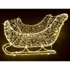 GIOCOPLAST NATALE - SLITTA BIANCO CALDO H.80 X 120 X 80 CM, CON TUBO LED E LUCCIOLONE 220-240V, USO EST