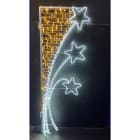 GIOCOPLAST NATALE - FIGURA 3 STELLE BICOLORE BIANCO-BIANCO CALDO, H.180 X 70 CM, CON TUBO LED E LUCCIOLONE, 220-240V, USO EST