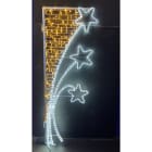 GIOCOPLAST NATALE - FIGURA 3 STELLE BICOLORE BIANCO-BIANCO CALDO, H.180 X 70 CM, CON TUBO LED E LUCCIOLONE, 220-240V, USO EST