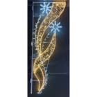 GIOCOPLAST NATALE - FIGURA RIBBON BICOLORE BIANCO-BIANCO CALDO, H.200 X 68 CM, CON TUBO LED E LUCCIOLONE, 220-240V, USO EST