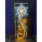 GIOCOPLAST NATALE - FIGURA FIOCCO BICOLORE BIANCO-BIANCO CALDO, H.180 X 74 CM, CON TUBO LED E LUCCIOLONE, 220-240V, USO EST