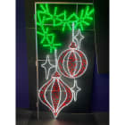 GIOCOPLAST NATALE - FIGURA ADDOBBI COLORATI, H.200 X 96 CM, CON TUBO LED E LUCCIOLONE, 220-240V, USO EST 17522364