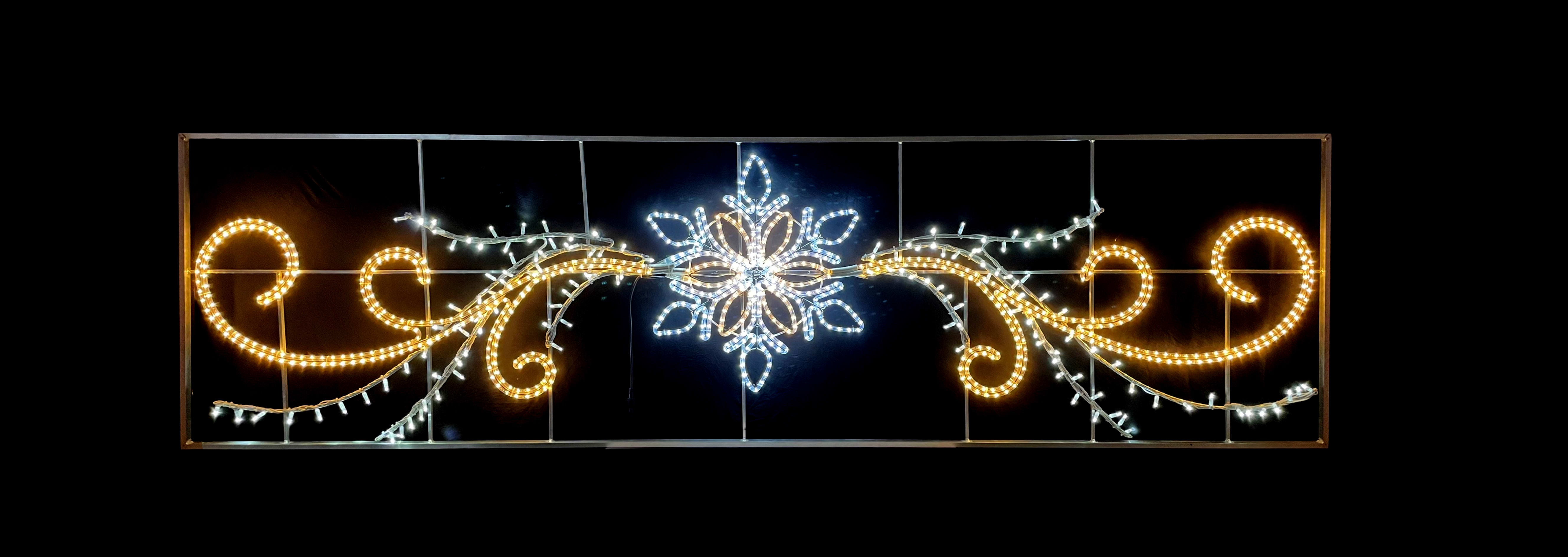 GIOCOPLAST NATALE - FIGURA FIOCCO BICOLORE BIANCO-BIANCO CALDO, 320 X H.90 CM CON TUBO LED E LUCCIOLONE, 220-240V, USO EST 17522369