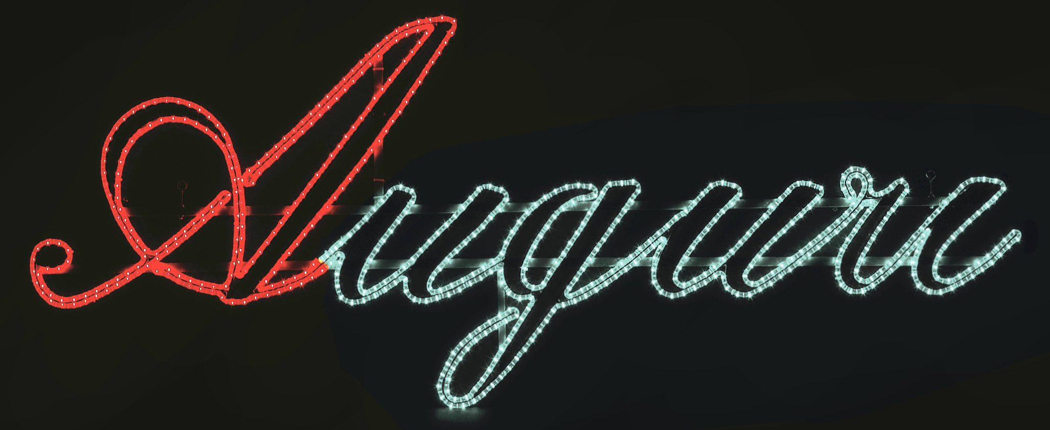 GIOCOPLAST NATALE - SCRITTA AUGURI BIANCA CON TUBO LED 230 X 92 CM, 220-240V, USO EST.