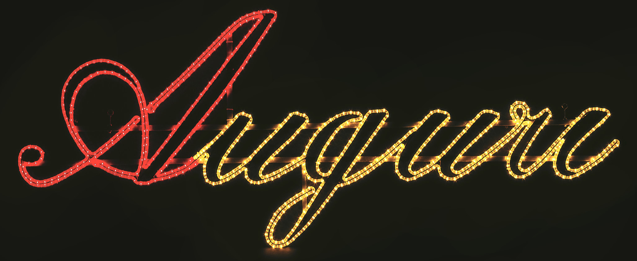 GIOCOPLAST NATALE - SCRITTA AUGURI BIANCO CALDO CON TUBO LED 230 X 92 CM, 220-240V, USO EST.