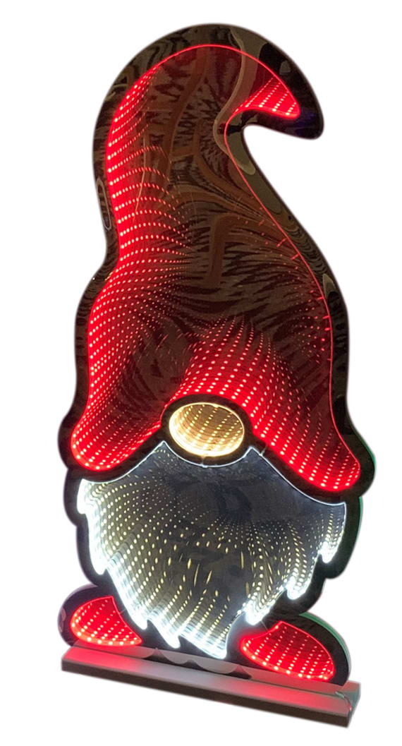 GIOCOPLAST NATALE - GNOMO BIANCO-ROSSO 89CM INFINITY LIGHT CON LUCE LED, CON TRASF. IP44, USO EST/INT