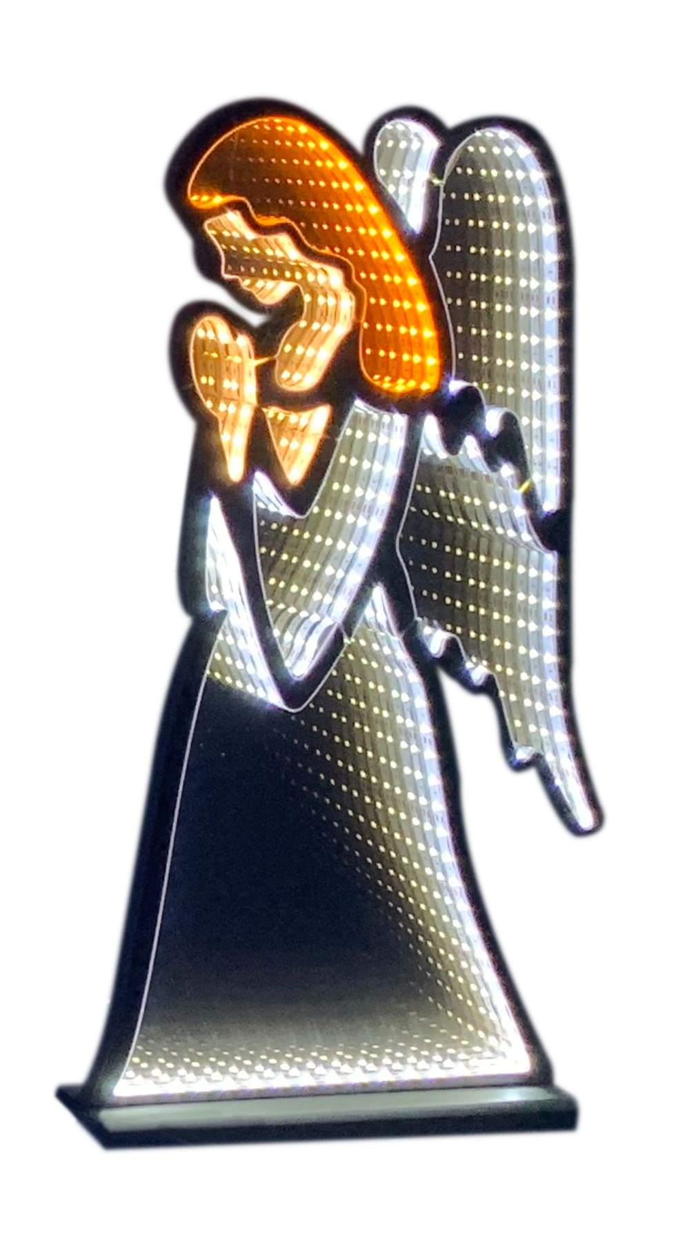 GIOCOPLAST NATALE - ANGELO BIANCO 90CM INFINITY LIGHT CON LUCE LED, CON TRASF. IP44, USO EST/INT