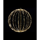 GIOCOPLAST NATALE - SFERA D.30CM CON 320 GOCCE DI LED FULL FLASH BIANCO CALDO, RICHIUDIBILE, CON TRASF. IP44, USO EST./INT.