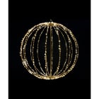 GIOCOPLAST NATALE - SFERA D.30CM CON 320 GOCCE DI LED FULL FLASH BIANCO CALDO, RICHIUDIBILE, CON TRASF. IP44, USO EST./INT.
