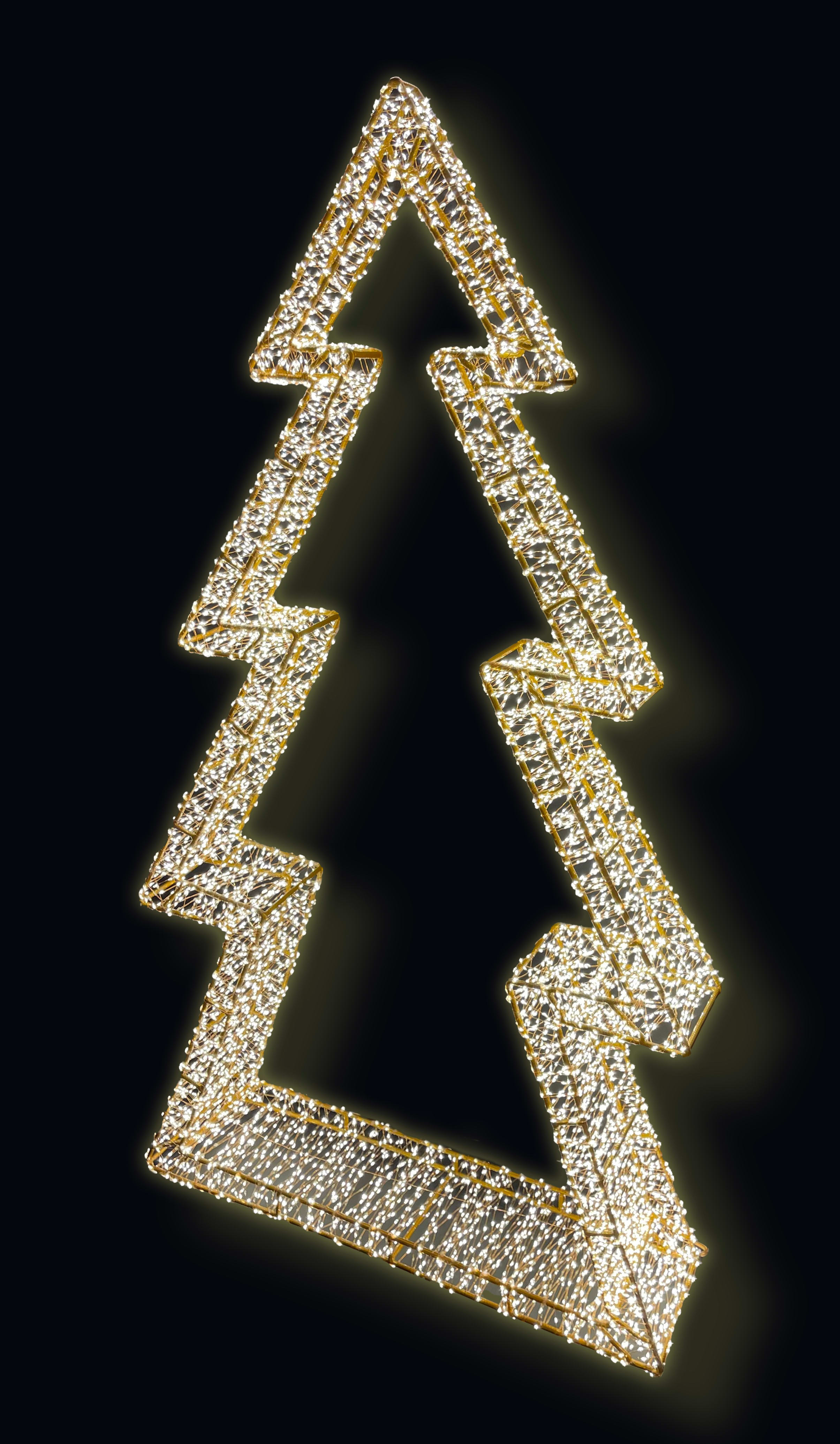 GIOCOPLAST NATALE - MAXI ALBERO 3D 150CM, CON 9600 GOCCE DI LED BIANCO CALDO, CON TRASF. IP20