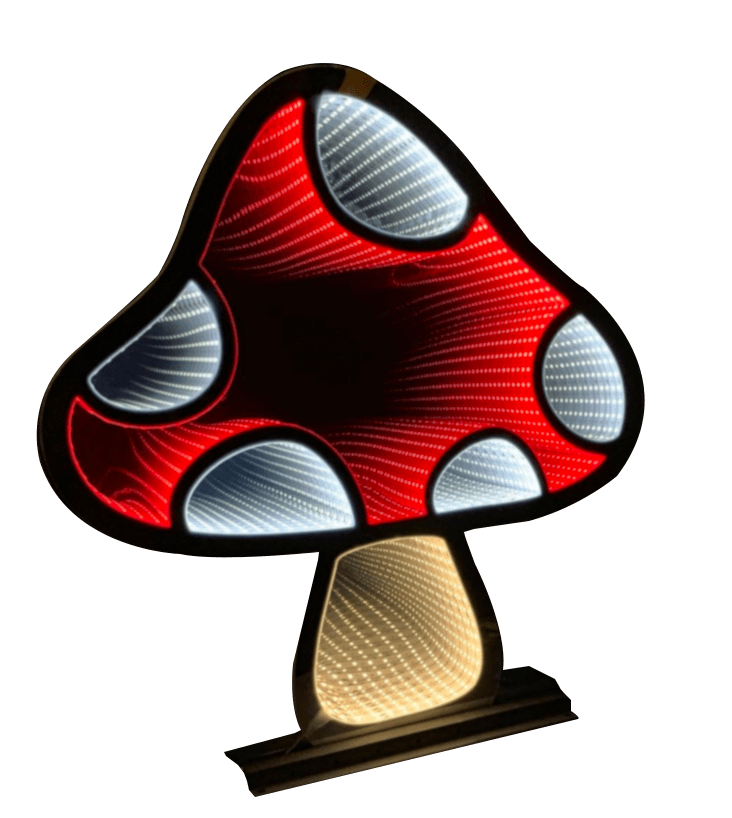 GIOCOPLAST NATALE - FUNGHETTO BIANCO-ROSSO 45CM INFINITY LIGHT CON LUCE LED, CON TRASF. IP44, USO EST/INT