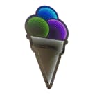 GIOCOPLAST NATALE - CONO GELATO 90CM INFINITY LIGHT CON LUCE LED MULTICOLOR, CON TRASF. IP44, USO EST/INT