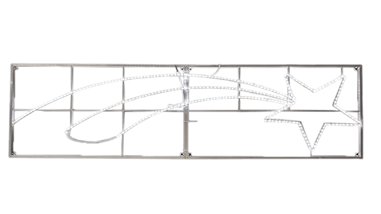 GIOCOPLAST NATALE - FIGURA COMETA CON TUBO LED BIANCO, 300 X 80 CM, 220-240V, USO EST.