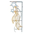 GIOCOPLAST NATALE - FIGURA DOPPIA STELLA BICOLORE BIANCO-BIANCO CALDO, H 200 X 82 CM, CON TUBO LED E LUCCIOLONE, 220-240V, USO EST.