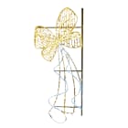 GIOCOPLAST NATALE - FIGURA FIOCCO BICOLORE BIANCO-BIANCO CALDO, H 200 X 105 CM, CON TUBO LED E LUCCIOLONE, 220-240V, USO EST.