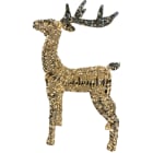 GIOCOPLAST NATALE - RENNA PRESTIGE GOLD CON 600 GOCCE DI LED BIANCO CALDO E NASTRO, 50x19X80 cm, IP44