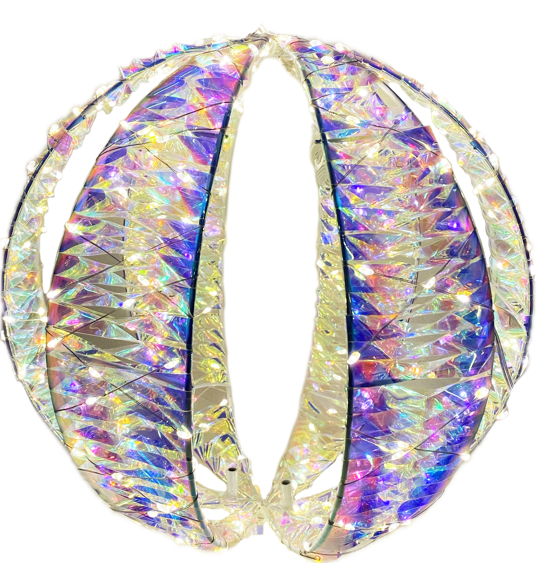 GIOCOPLAST NATALE - SFERA PRESTIGE RAINBOW CON 1440 GOCCE DI LED BIANCO CALDO E NASTRO, 70 cm, IP44