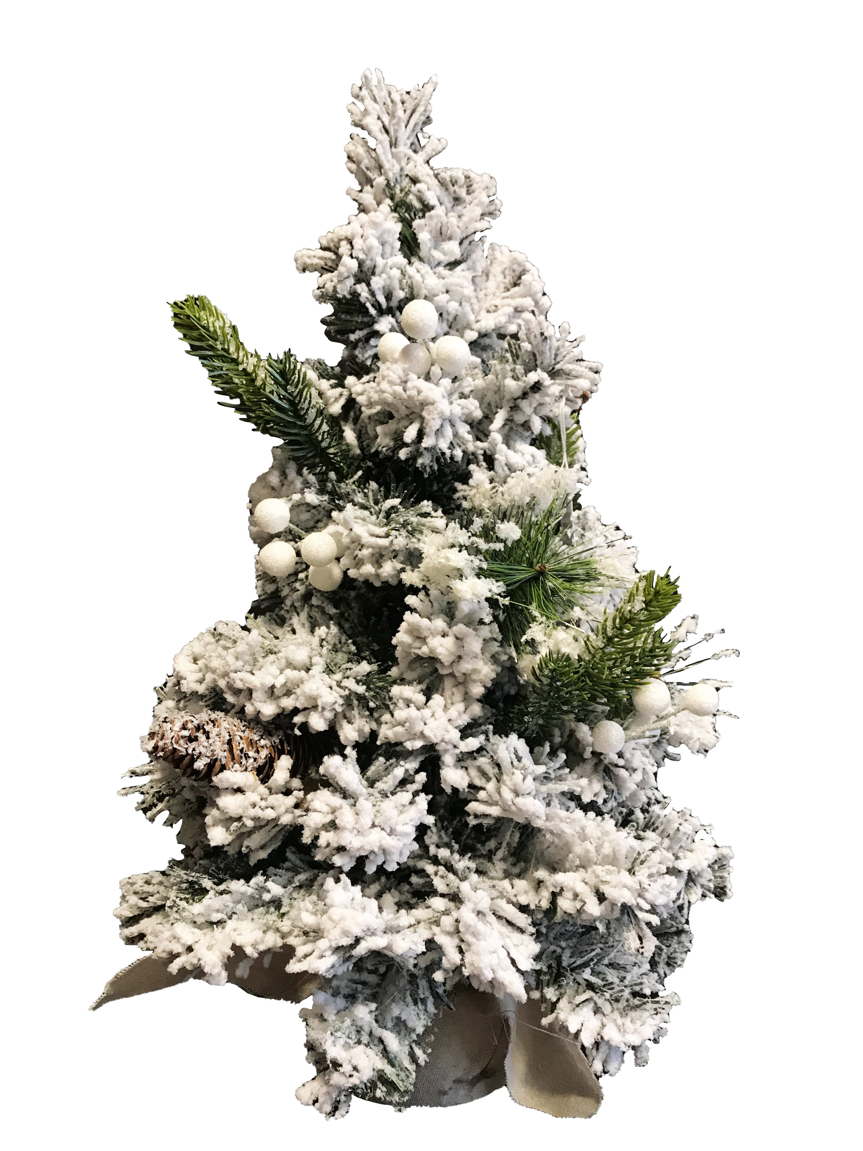 GIOCOPLAST NATALE - ALBERINO INNEVATO VAL GARDENA CON PIGNE E DECORI 50 CM