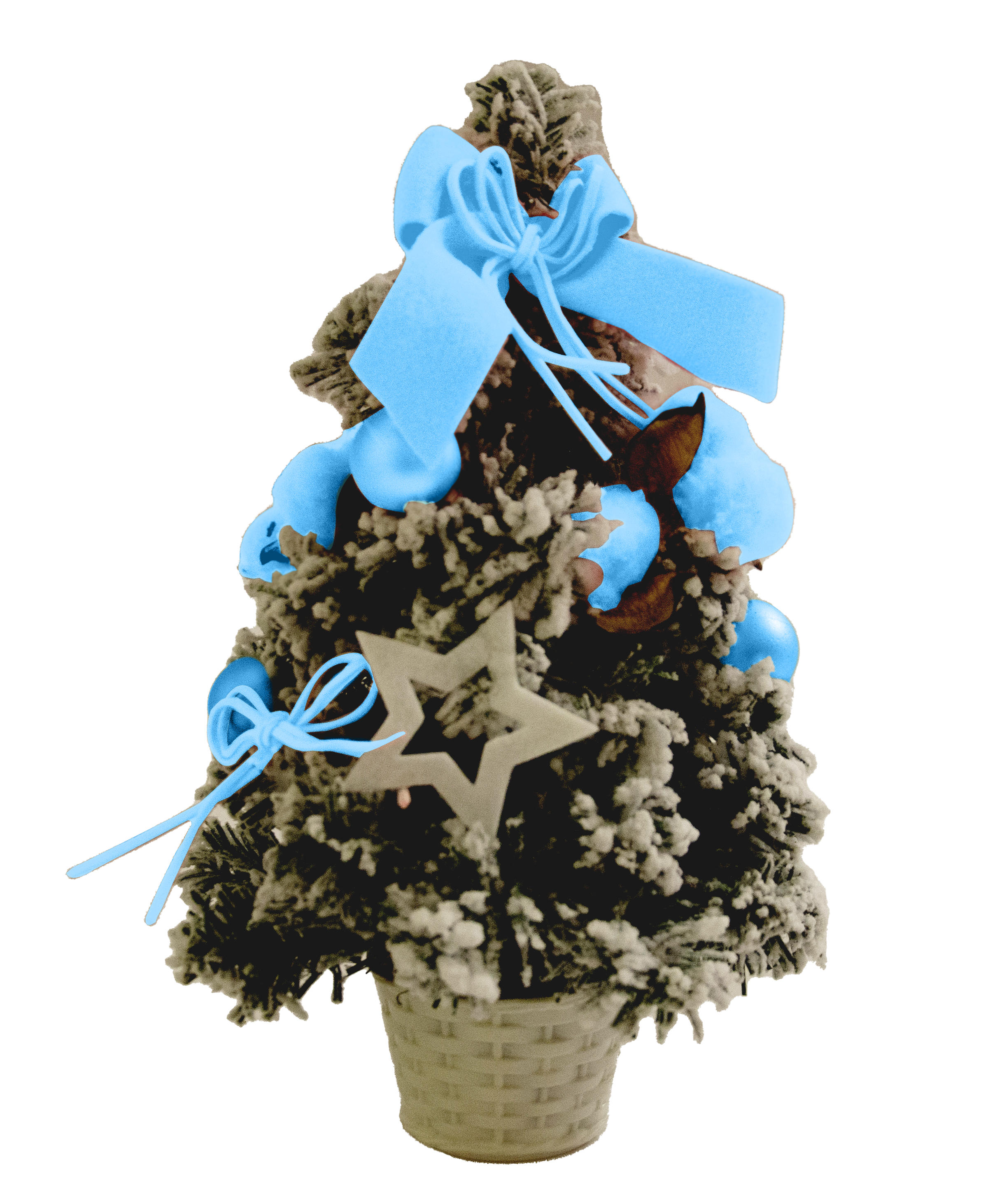 GIOCOPLAST NATALE - ALBERINO CON DECORI ICE BLUE 30 CM