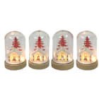 GIOCOPLAST NATALE - CASETTA DI LEGNO IN TECA 13 CM CON LUCE LED A BATTERIE, 4 MOD. ASS.