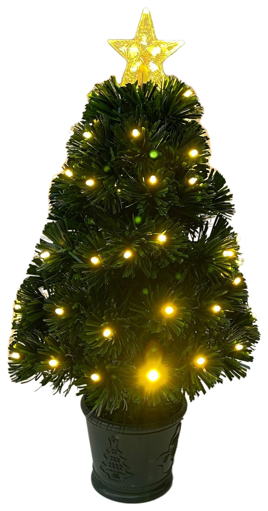 GIOCOPLAST NATALE - ALBERINO 60 CM CON FIBRE OTTICHE E LUCI LED BIANCO CALDO