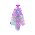 GIOCOPLAST NATALE - ALBERINO BIANCO 60 CM CON FIBRE OTTICHE E LUCI LED ROSA-RGB
