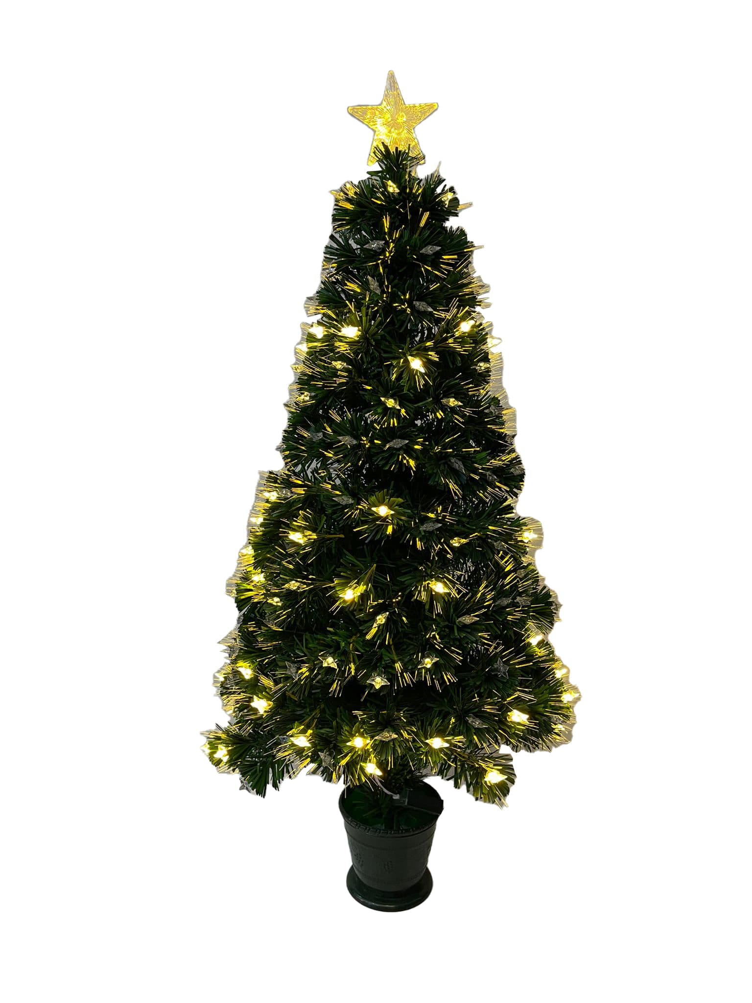 GIOCOPLAST NATALE - ALBERO 90 CM CON FIBRE OTTICHE E STELLE LED BIANCO CALDO
