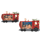 GIOCOPLAST NATALE - LOCOMOTIVA CON PAESAGGIO ''WOOD & CHARM'', CON LUCE LED A BATTERIE 27X45X10CM, 2 SOGG. ASS.