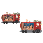 GIOCOPLAST NATALE - LOCOMOTIVA CON PAESAGGIO ''WOOD & CHARM'', CON LUCE LED A BATTERIE 27X45X10CM, 2 SOGG. ASS.