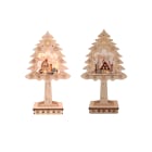 GIOCOPLAST NATALE - ALBERO CON CASETTA ''WOOD & CHARM'' CON LUCI LED A BATTERIE 48X27X9CM, 2 SOGG. ASS.