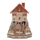 GIOCOPLAST NATALE - VILLAGGIO CON OROLOGIO ''WOOD & CHARM'' CON LUCI LED A BATTERIE 30X41X15CM 31618084